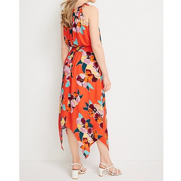 Maurices Red Floral Halter Neck Midi Dress - Picture 8 of 9